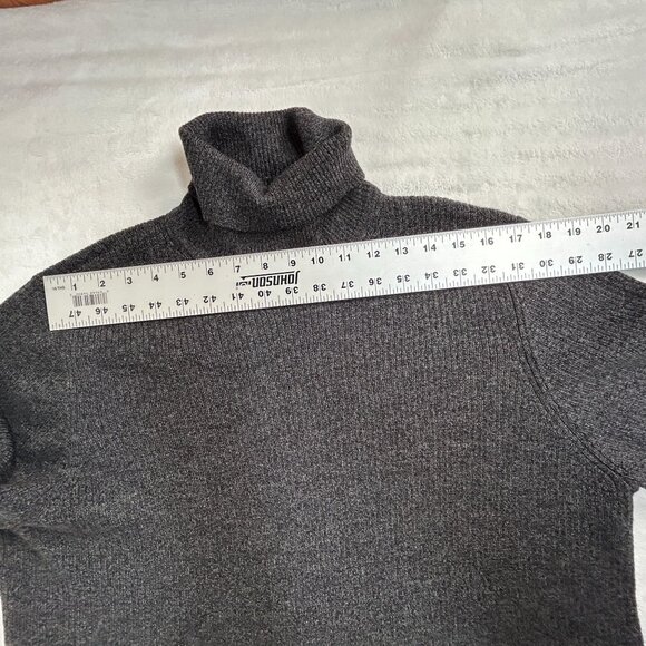 Alfani Mens Gray Merino Wool Ribbed Knit Turtleneck Sweater Size Large Pullover - Picture 5 of 7